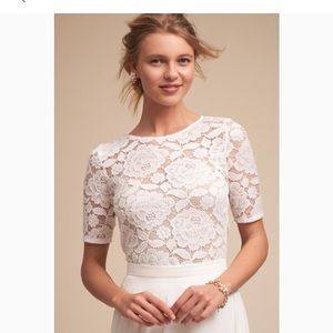 BHLDN Jive White Lace Top